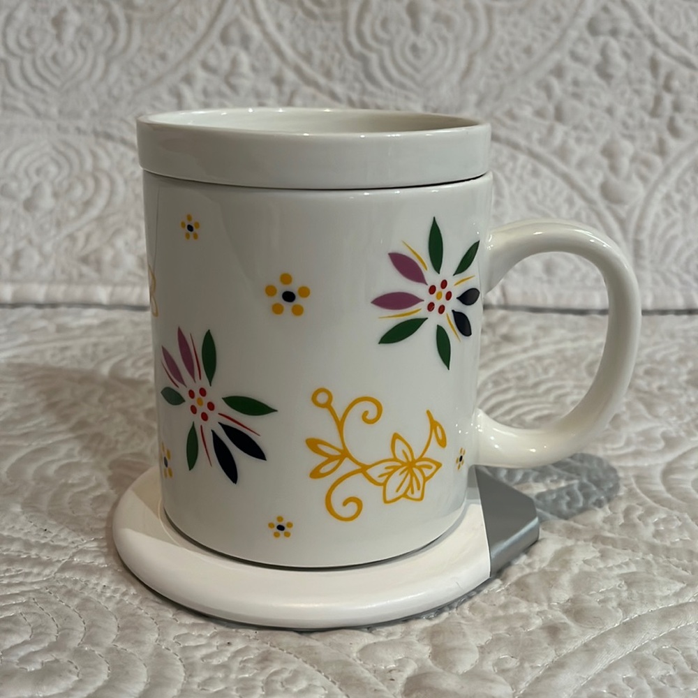 Temptations Ceramic Mug‎ with charging base, 14 oz, new